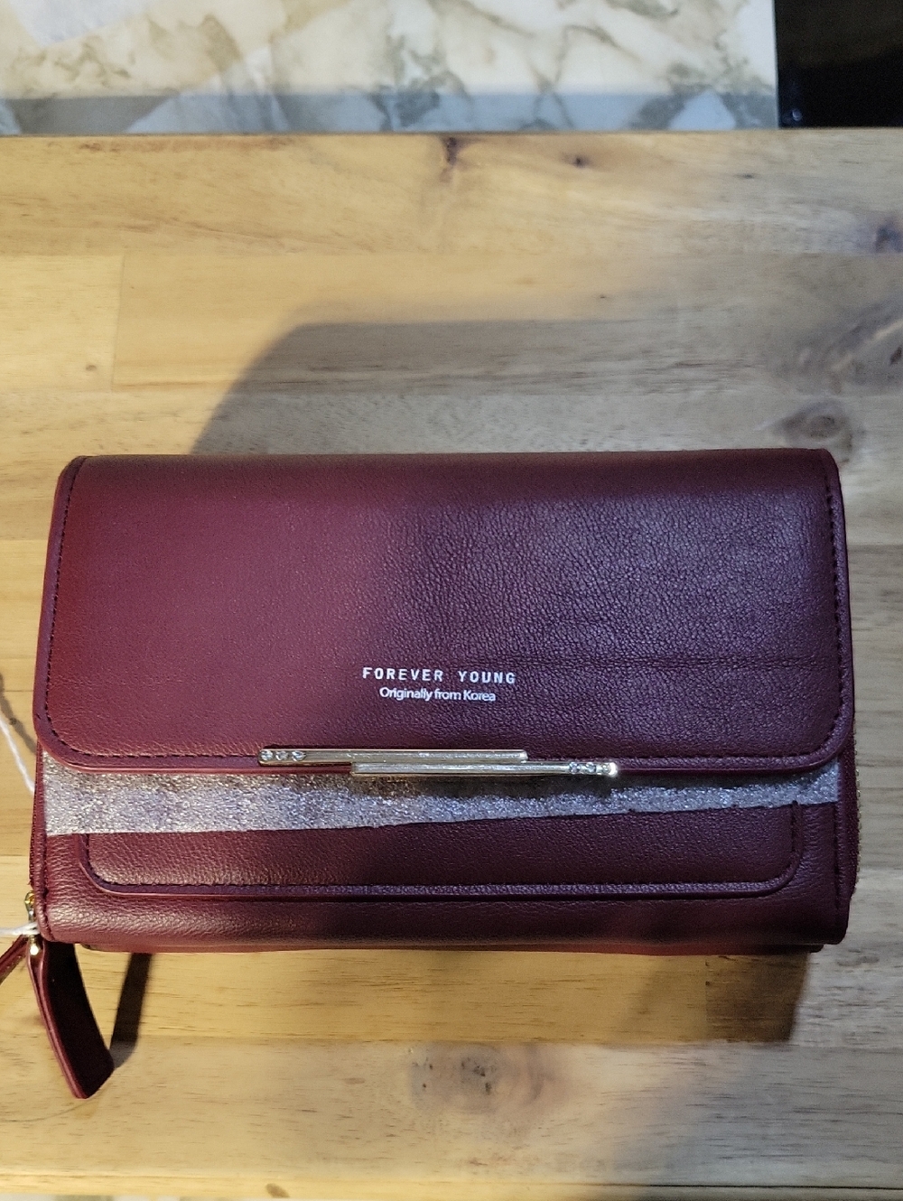 Forever Young Wine Red Women's Wallet Clutch